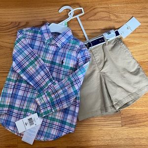 Ralph Lauren toddler boy shirt and pants set.